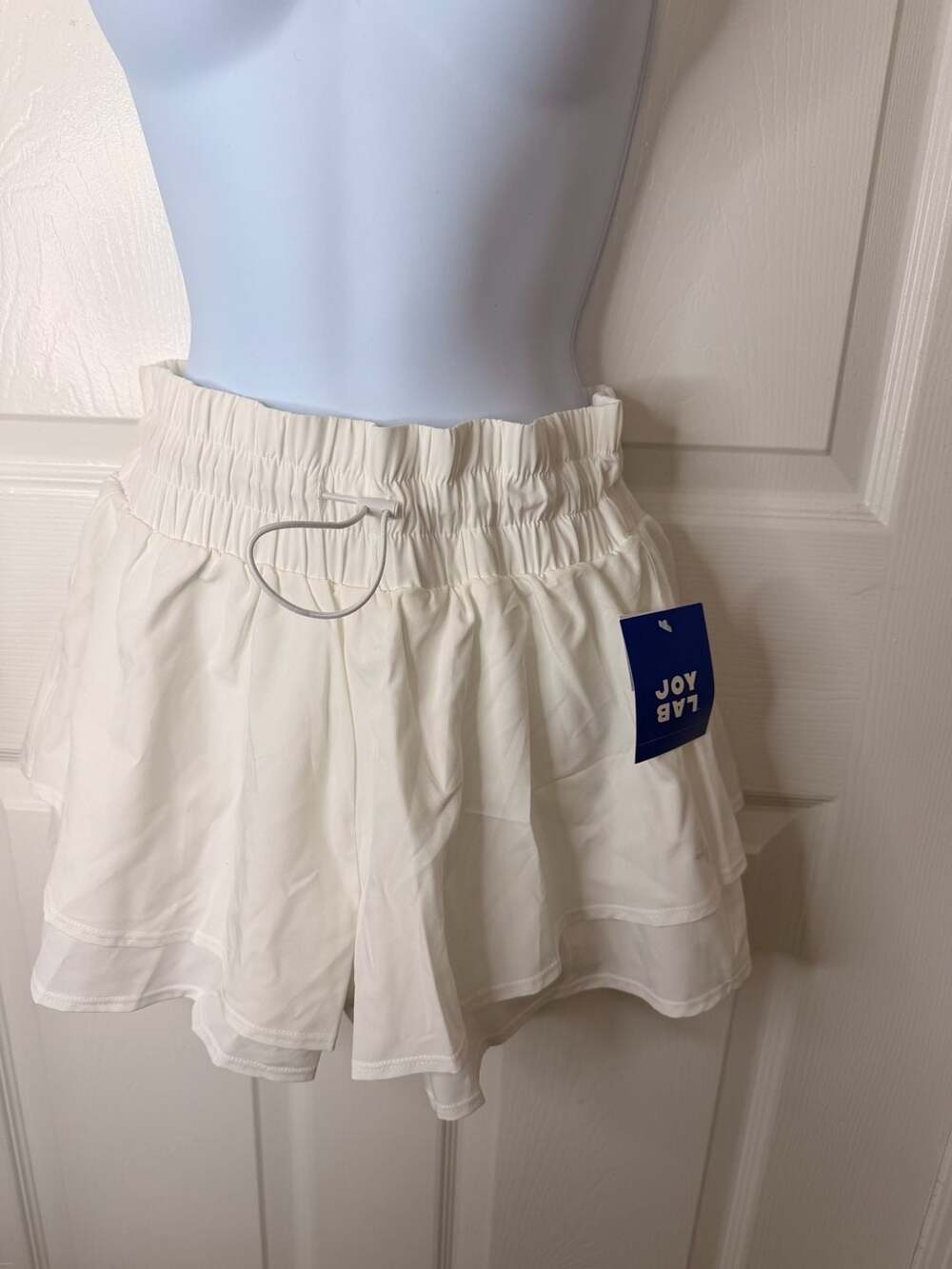 JoyLab Athletic Flutter Shorts White